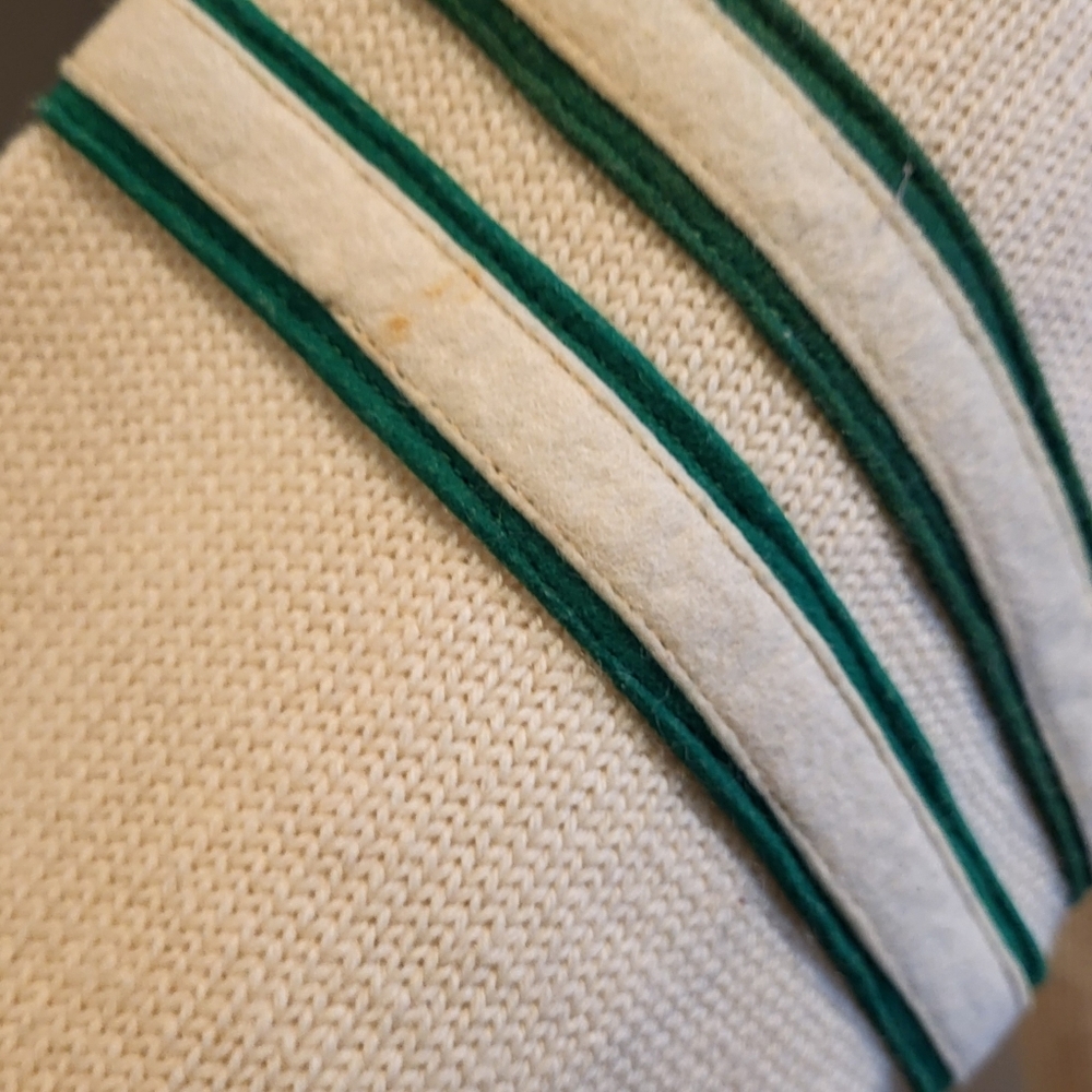 Vintage 1965 Varsity Button Up Letter Sweater Green & White - Picture 11 of 12